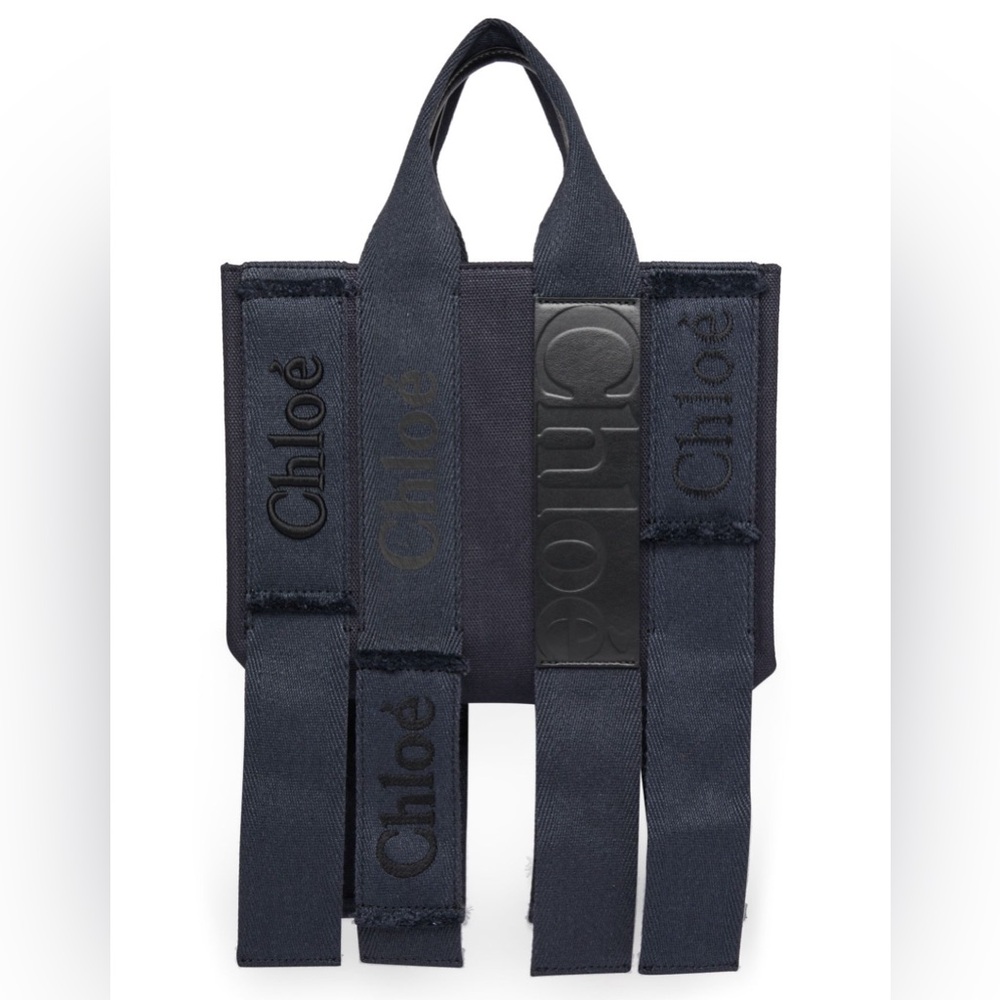 Chloe Small Denim Woody Tote Bag